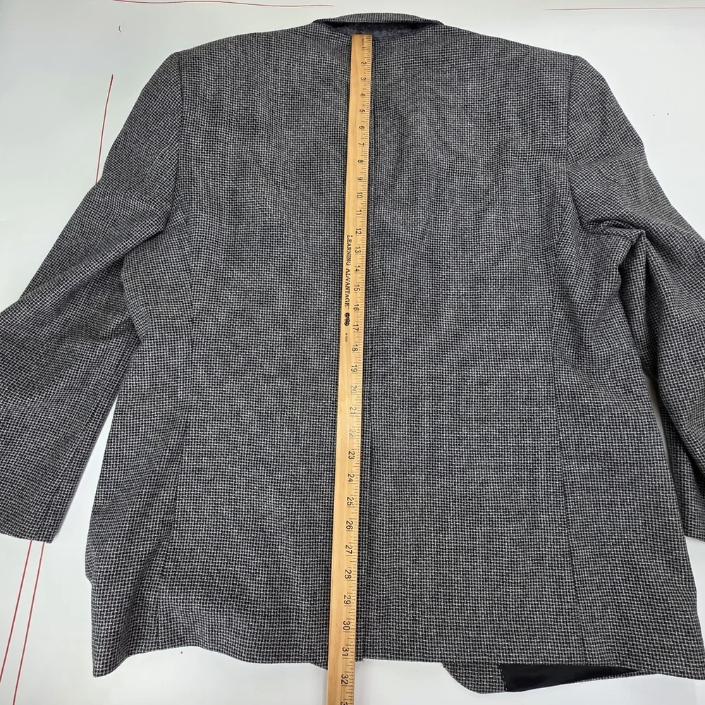 Jack Victor Wool Blazer Mens 50R Black White Canada Tailored Quiet Luxury